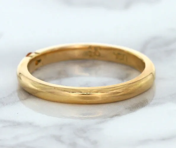 0.10ct Round Orange Sapphire Ring in 14K Rose Gold