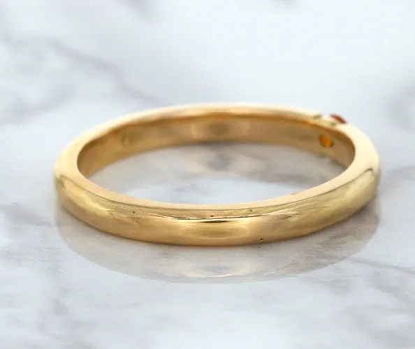 0.10ct Round Orange Sapphire Ring in 14K Rose Gold