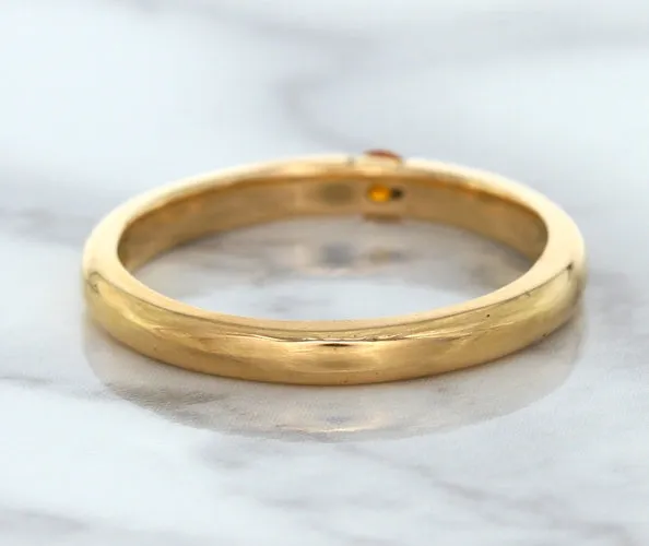 0.10ct Round Orange Sapphire Ring in 14K Rose Gold