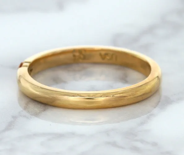 0.10ct Round Orange Sapphire Ring in 14K Rose Gold