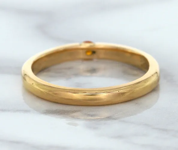 0.10ct Round Orange Sapphire Ring in 14K Rose Gold