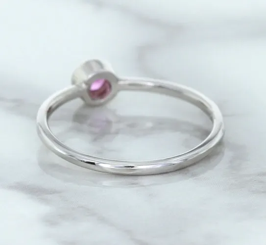 0.19ct Round Pink Sapphire Ring in 14K White Gold