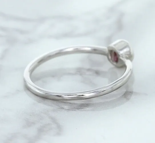 0.19ct Round Pink Sapphire Ring in 14K White Gold
