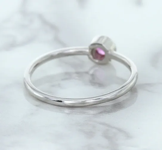 0.19ct Round Pink Sapphire Ring in 14K White Gold