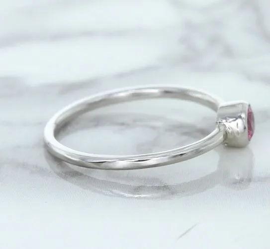 0.19ct Round Pink Sapphire Ring in 14K White Gold