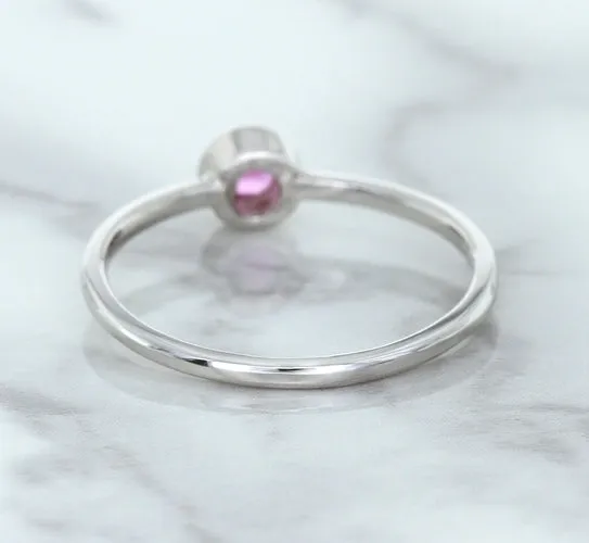 0.19ct Round Pink Sapphire Ring in 14K White Gold