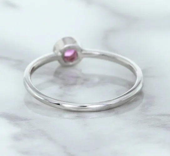 0.19ct Round Pink Sapphire Ring in 14K White Gold