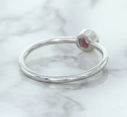 0.19ct Round Pink Sapphire Ring in 14K White Gold