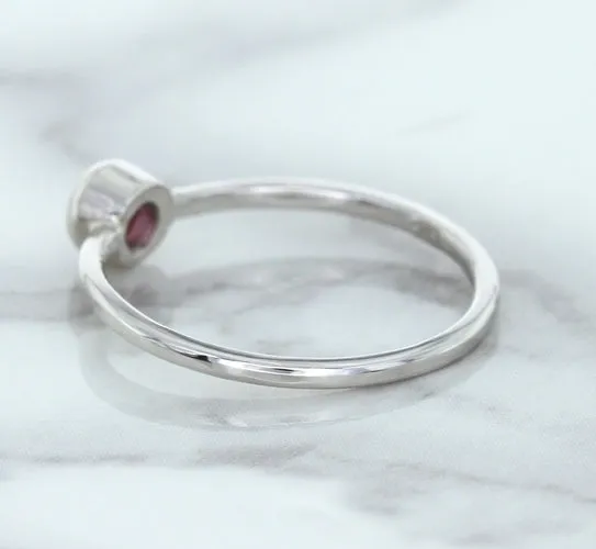 0.19ct Round Pink Sapphire Ring in 14K White Gold