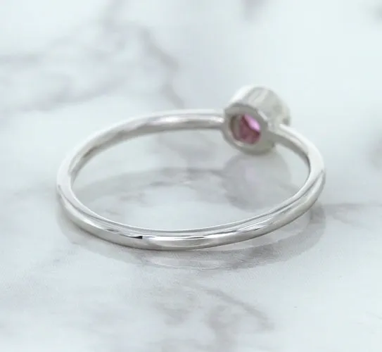 0.19ct Round Pink Sapphire Ring in 14K White Gold