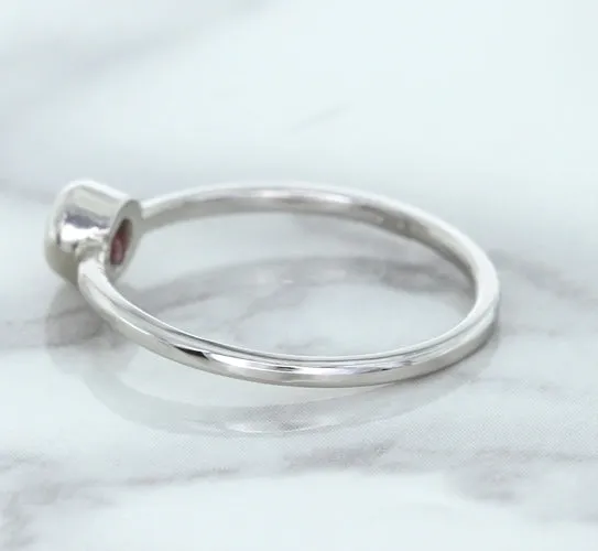 0.19ct Round Pink Sapphire Ring in 14K White Gold