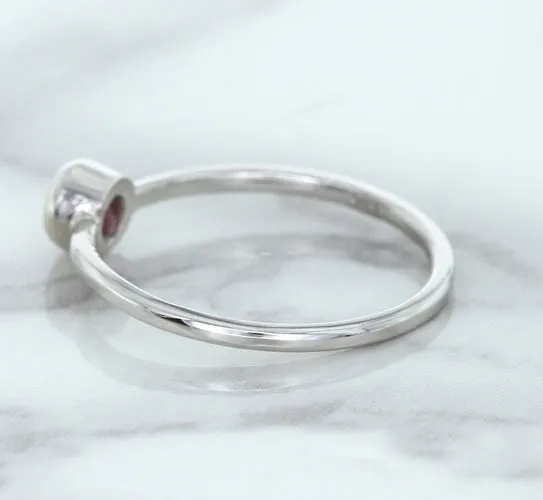 0.19ct Round Pink Sapphire Ring in 14K White Gold
