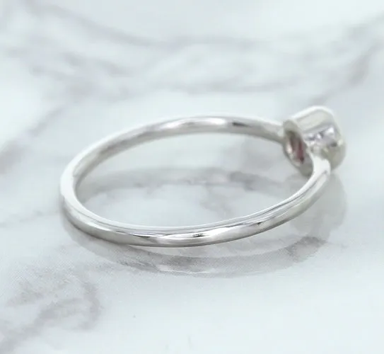 0.19ct Round Pink Sapphire Ring in 14K White Gold