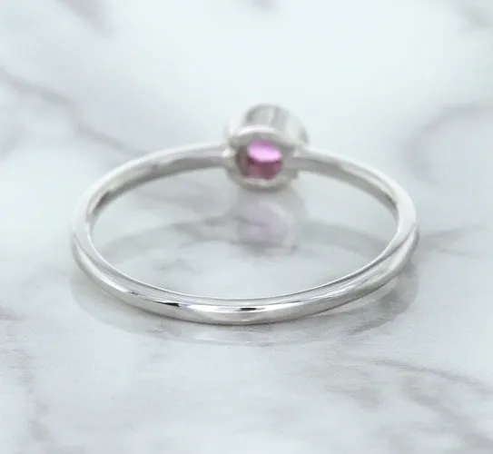 0.19ct Round Pink Sapphire Ring in 14K White Gold