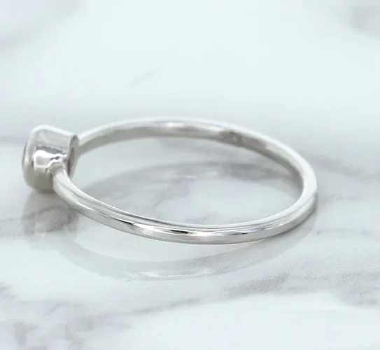 0.19ct Round Pink Sapphire Ring in 14K White Gold