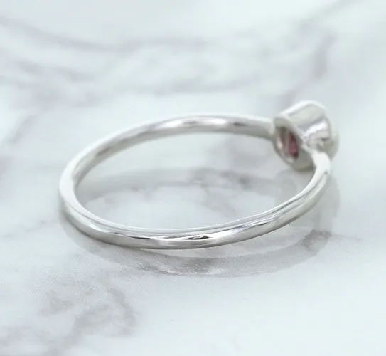 0.19ct Round Pink Sapphire Ring in 14K White Gold