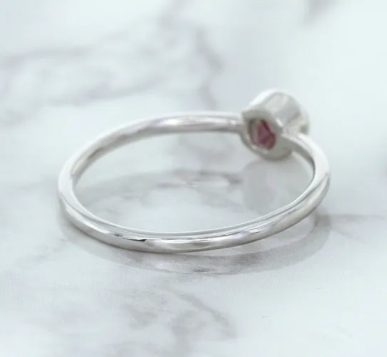 0.19ct Round Pink Sapphire Ring in 14K White Gold