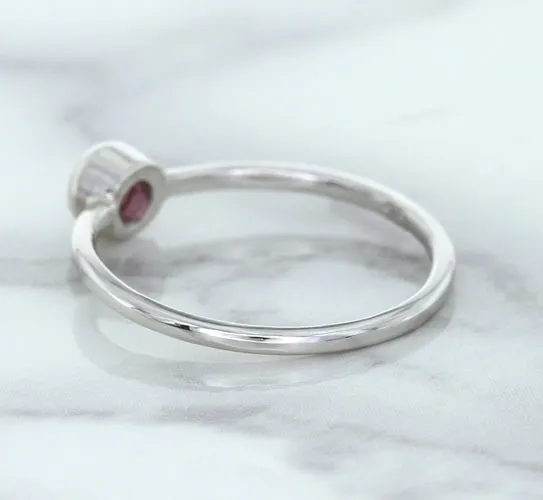 0.19ct Round Pink Sapphire Ring in 14K White Gold