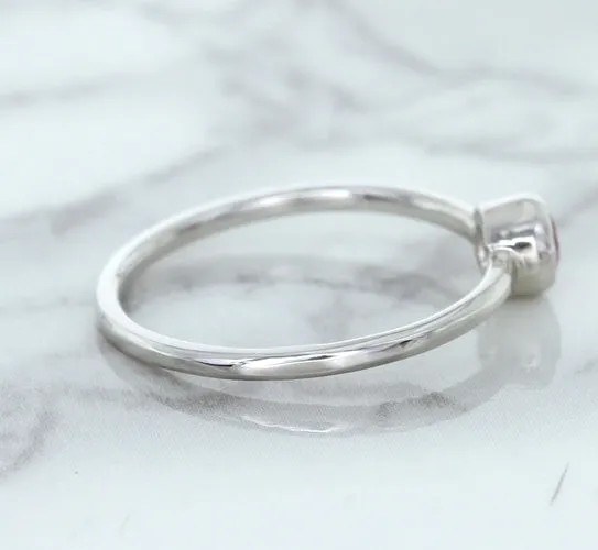 0.19ct Round Pink Sapphire Ring in 14K White Gold