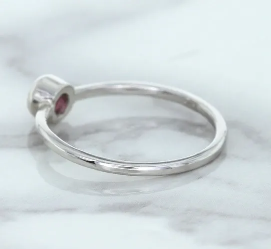 0.19ct Round Pink Sapphire Ring in 14K White Gold