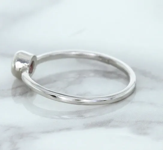 0.19ct Round Pink Sapphire Ring in 14K White Gold