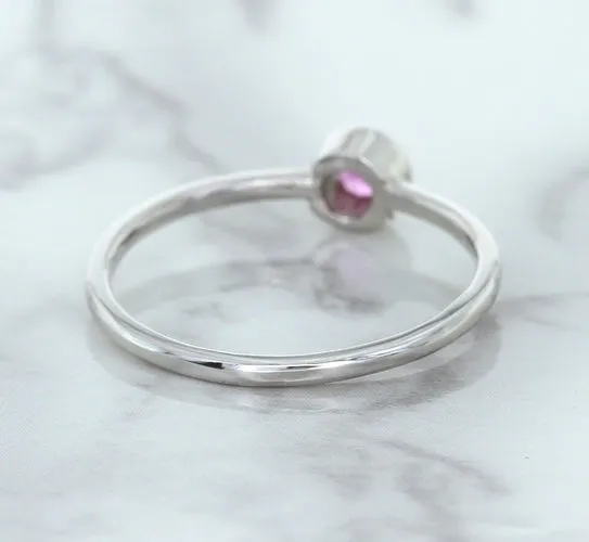 0.19ct Round Pink Sapphire Ring in 14K White Gold