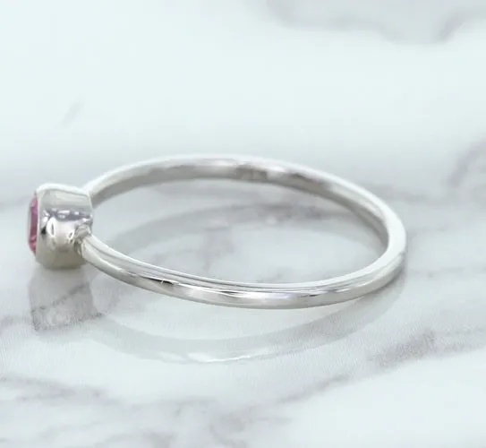 0.19ct Round Pink Sapphire Ring in 14K White Gold