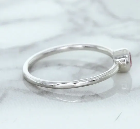 0.19ct Round Pink Sapphire Ring in 14K White Gold