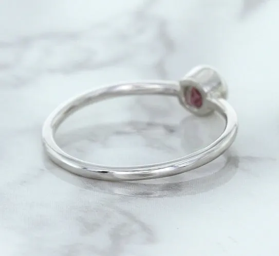 0.19ct Round Pink Sapphire Ring in 14K White Gold