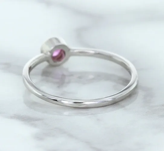 0.19ct Round Pink Sapphire Ring in 14K White Gold