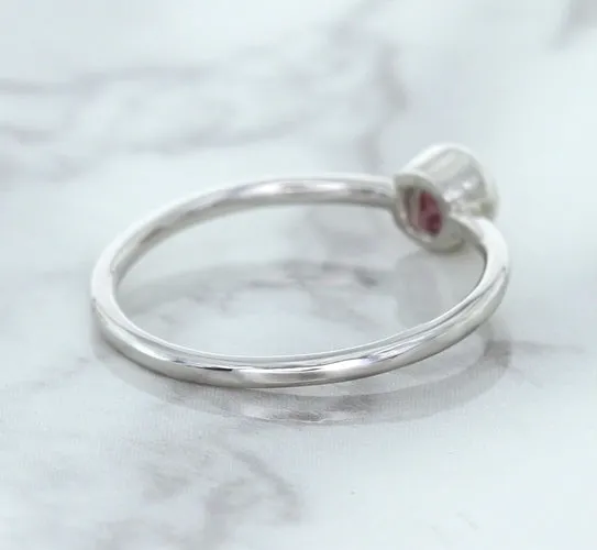 0.19ct Round Pink Sapphire Ring in 14K White Gold