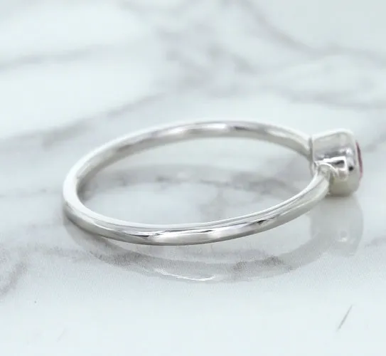 0.19ct Round Pink Sapphire Ring in 14K White Gold