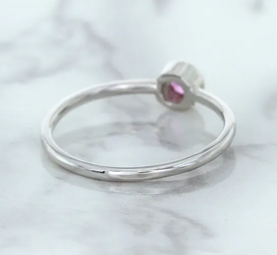 0.19ct Round Pink Sapphire Ring in 14K White Gold