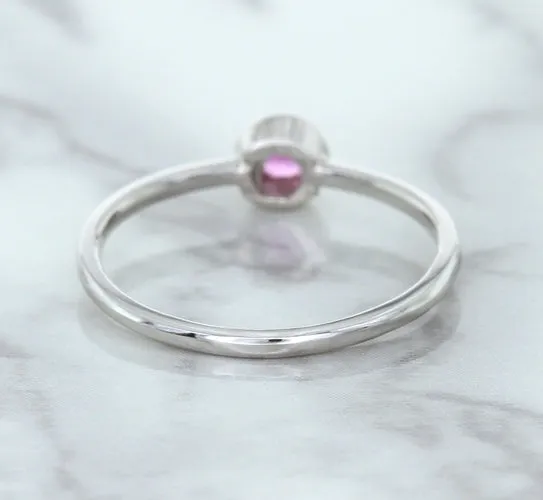 0.19ct Round Pink Sapphire Ring in 14K White Gold