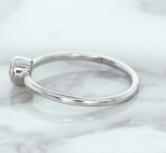 0.19ct Round Pink Sapphire Ring in 14K White Gold