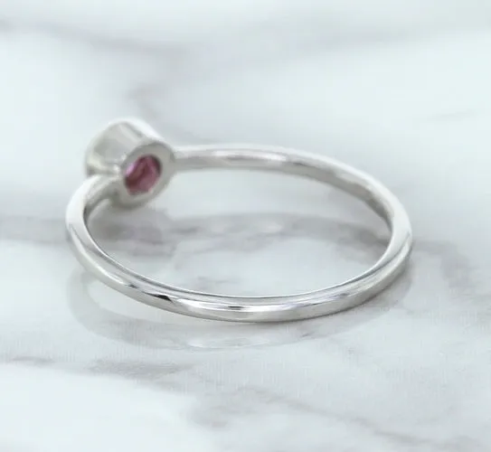 0.19ct Round Pink Sapphire Ring in 14K White Gold