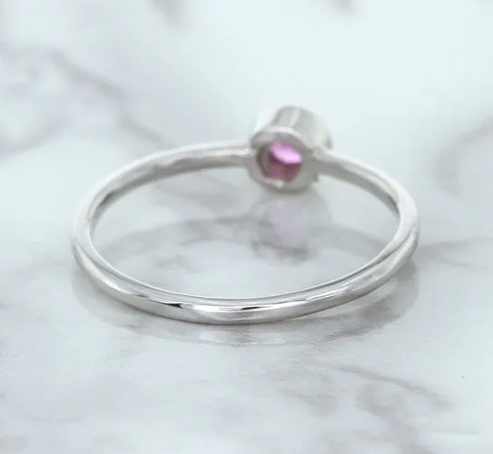 0.19ct Round Pink Sapphire Ring in 14K White Gold