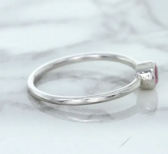 0.19ct Round Pink Sapphire Ring in 14K White Gold