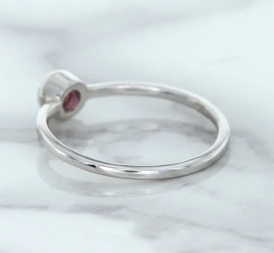 0.19ct Round Pink Sapphire Ring in 14K White Gold