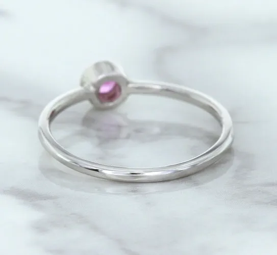 0.19ct Round Pink Sapphire Ring in 14K White Gold