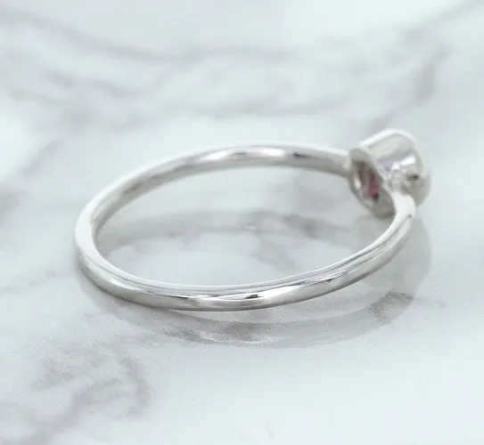 0.19ct Round Pink Sapphire Ring in 14K White Gold