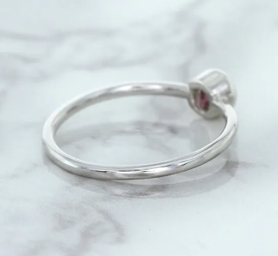 0.19ct Round Pink Sapphire Ring in 14K White Gold