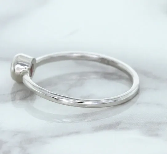 0.19ct Round Pink Sapphire Ring in 14K White Gold