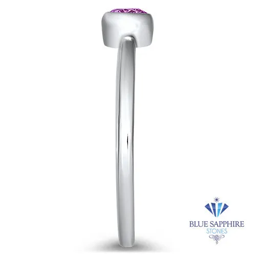 0.19ct Round Pink Sapphire Ring in 14K White Gold