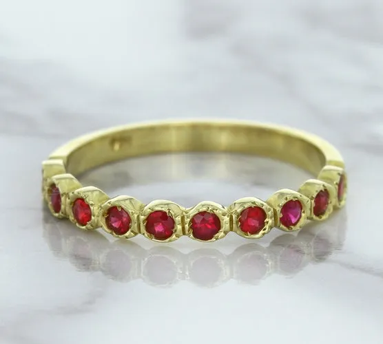 0.30ctw Round Ruby Ring in 14K Yellow Gold
