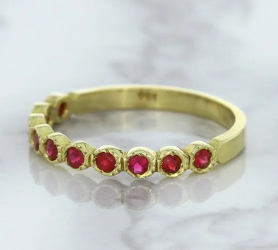 0.30ctw Round Ruby Ring in 14K Yellow Gold