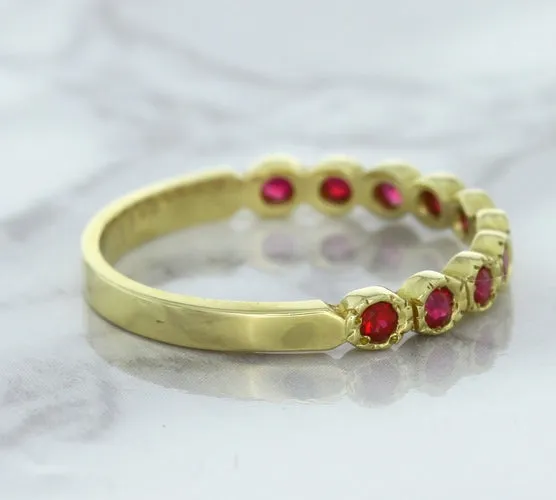 0.30ctw Round Ruby Ring in 14K Yellow Gold