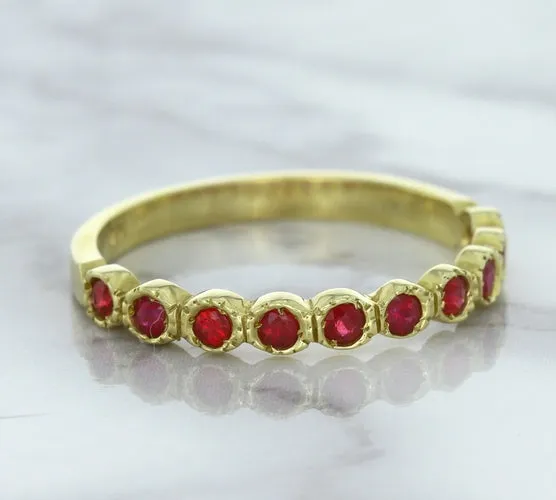 0.30ctw Round Ruby Ring in 14K Yellow Gold
