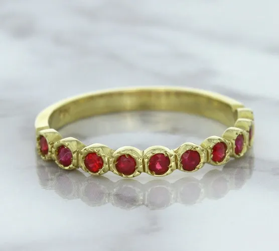 0.30ctw Round Ruby Ring in 14K Yellow Gold