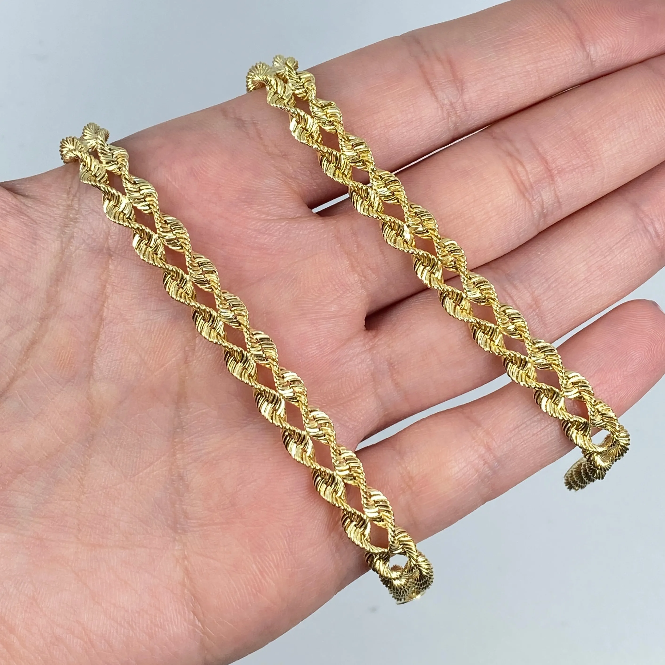 10K Double Rope Link Bracelet